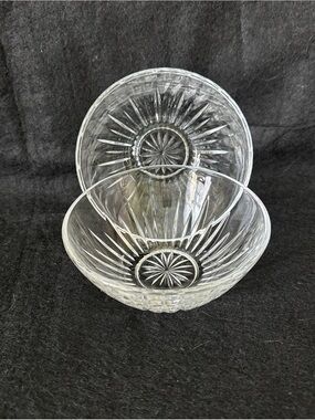 2 Princess House Lead Crystal Salad Bowls ROYAL HIGHLIGHTS #862 5.5 in Set Lot